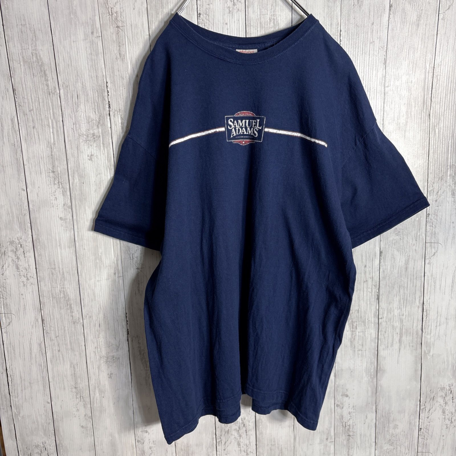 入手困難】90s Vintage 古着 Hanes SAMUEL ADAMS ネイビー 半袖Tシャツ 
