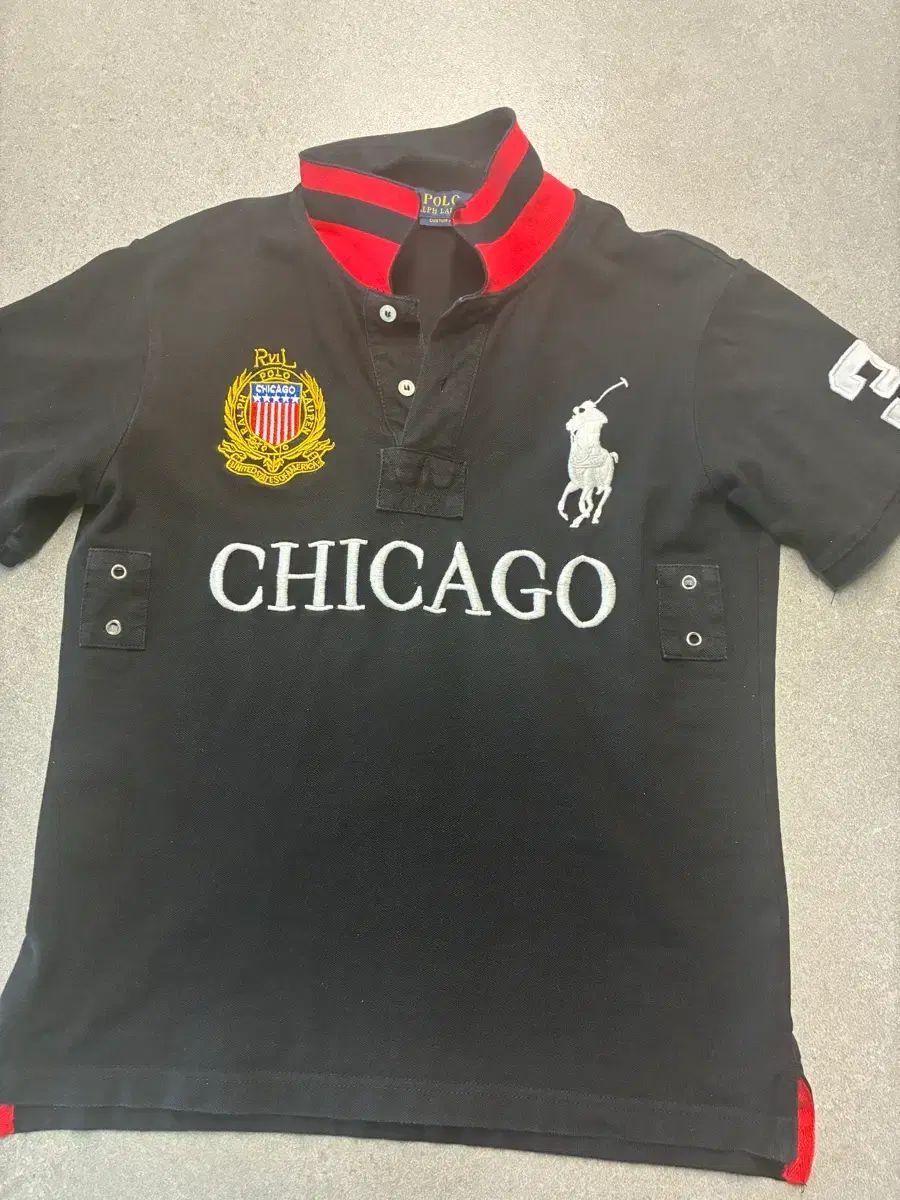 ポロシャツ ビッグポニー シカゴ ポロラルフローレン Polo 黒 Sサイズ