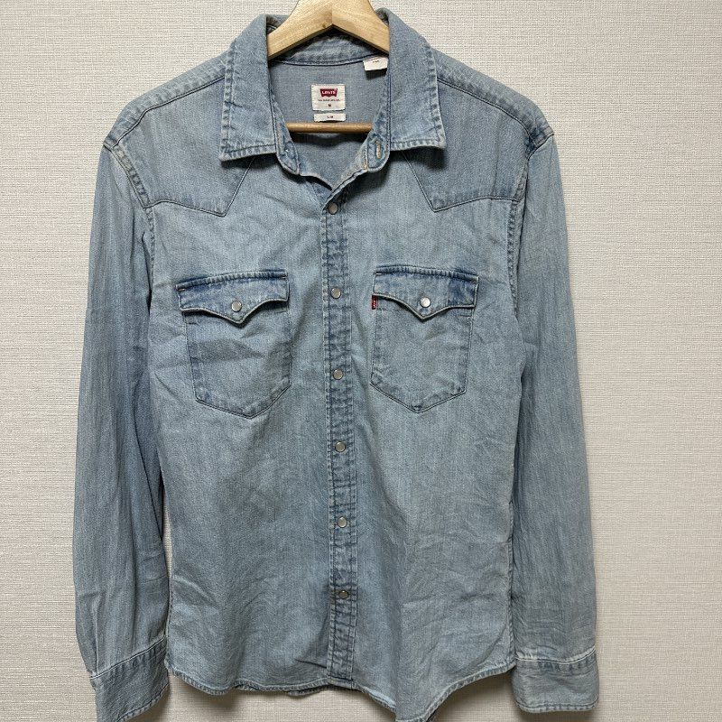 (^w^)b Levi's リーバイス デニムシャツ・ダンガリーシャツ 長袖シャツ 長袖 襟付き 前開き 胸ポケット ウエスタンヨーク 春 夏 秋 カジュアル ストリート メンズ サイズM OM12153HG