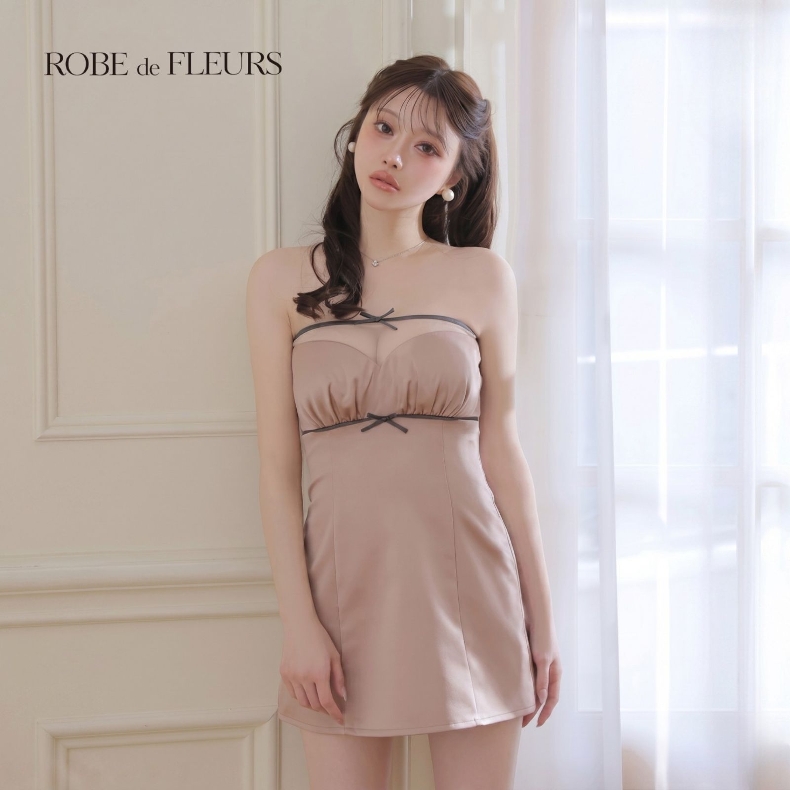 ROBE de FLEURS ローブドフルール fm4648 キャバドレス ミニドレス ピンク