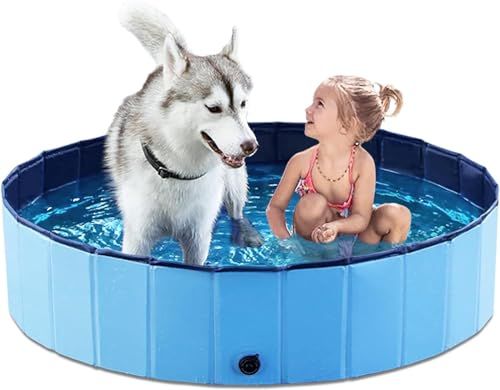 Jasonwell プール 折りたたみ 子供用 ペット用 プラスチック ペットプール 庭プール 小型 犬用プール バスタブ 頑丈設計 安心安全な 水遊び スイミング 空気入れ不要 屋内用 お庭用 ビーチ用 屋外用 排水簡単 収納式 (L)e b3d74a9a