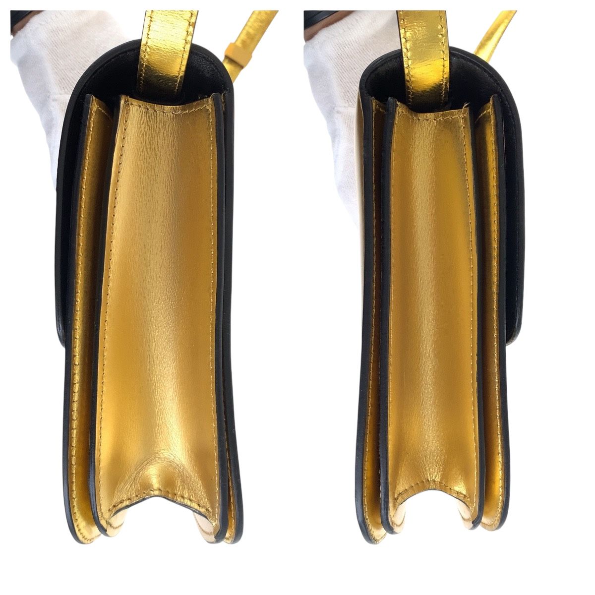 美品 CELINE セリーヌ ゴールド ゴールド金具 レザー ショルダーバッグ 