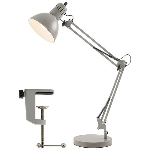 ぼん家具 デスクライト スタンド クランプ式 ベース 2WAY 卓上ライト LED E26 アームライト シェード 角度調整 読書ライト グレーas c11a8934