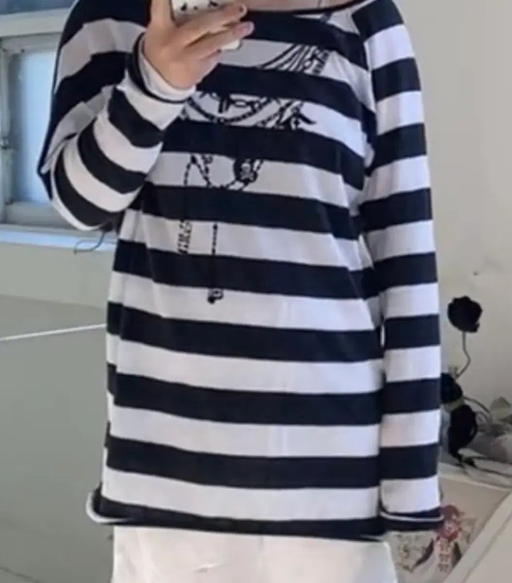 ショップフェアリー ストライプ アシンメトリー Tシャツ