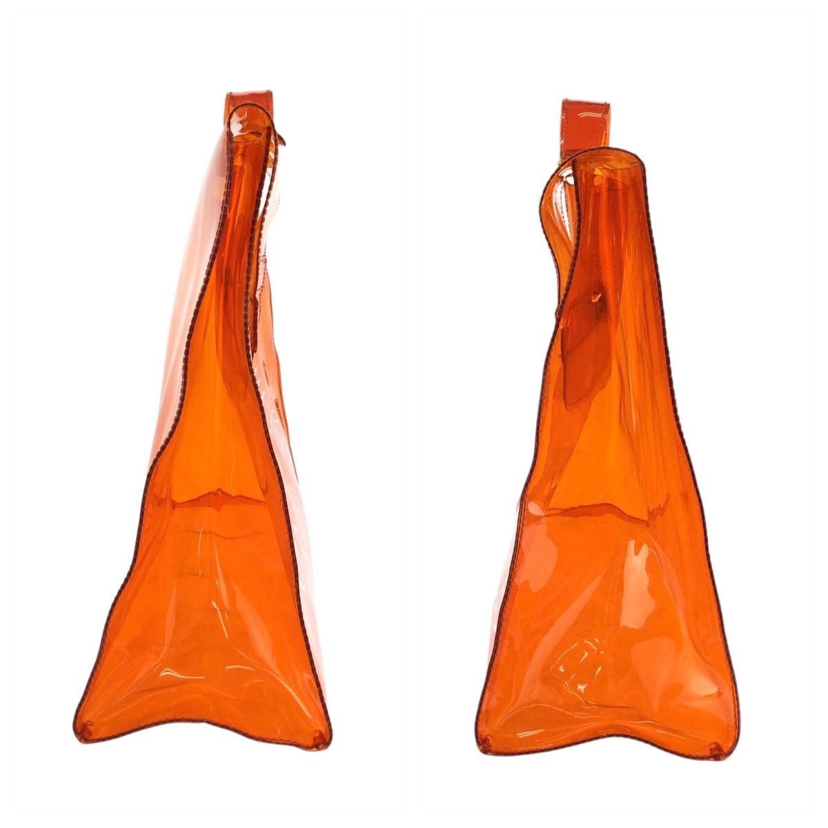 美品 HERMES エルメス ビニールケリー スケルトン オレンジ ゴールド