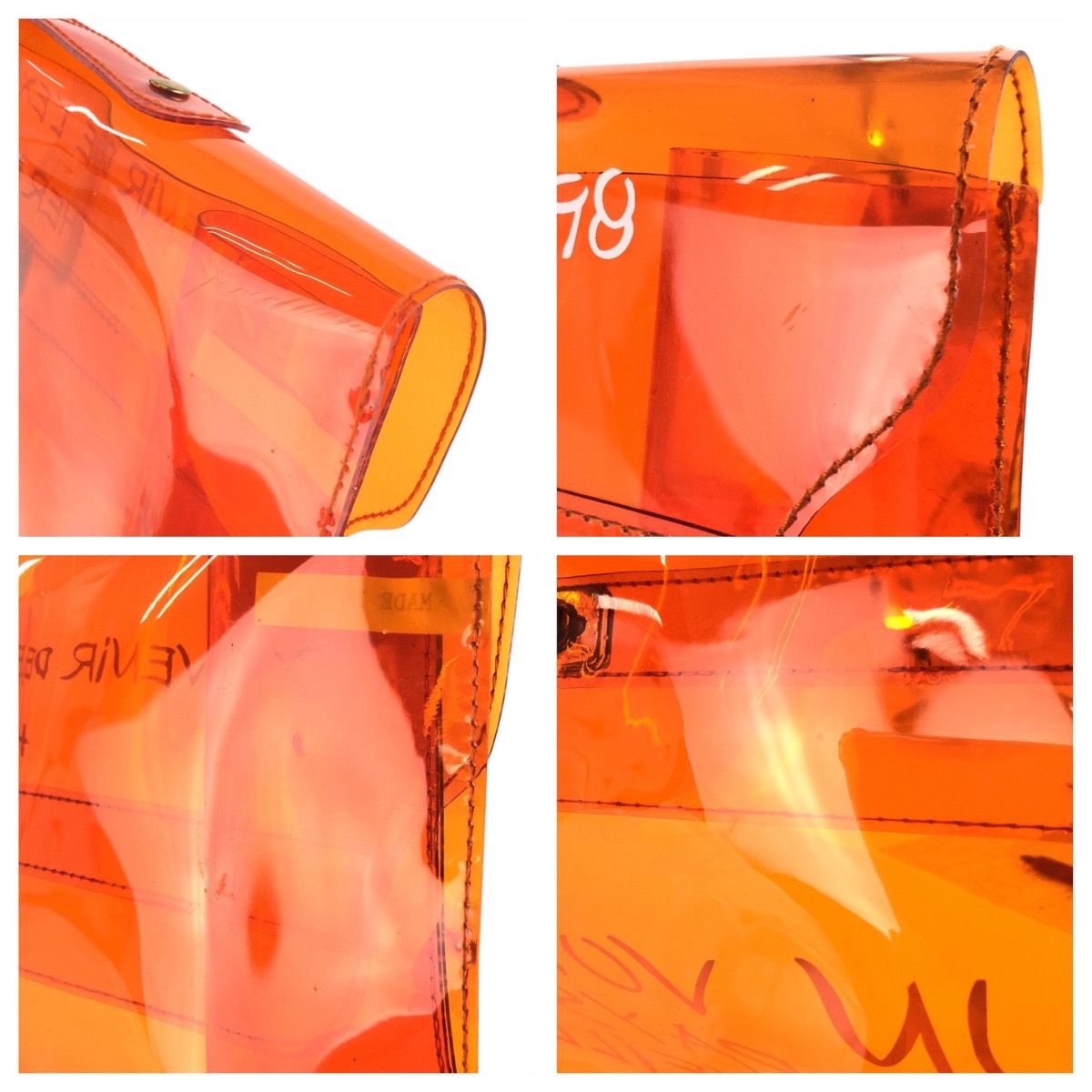 美品 HERMES エルメス ビニールケリー スケルトン オレンジ ゴールド