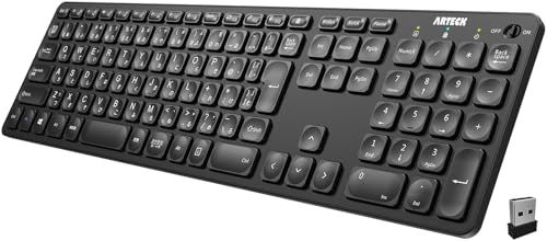 Arteck 2.4Gワイヤレス キーボード 無線 軽量 フルサイズ テンキー付き メディア機能 ホットキー コンピューター、デスクトップ、PC、ラップトップ、Surface、スマートテレビ、Windows11/10/8/7との交換性あり★m 0ad0a57f