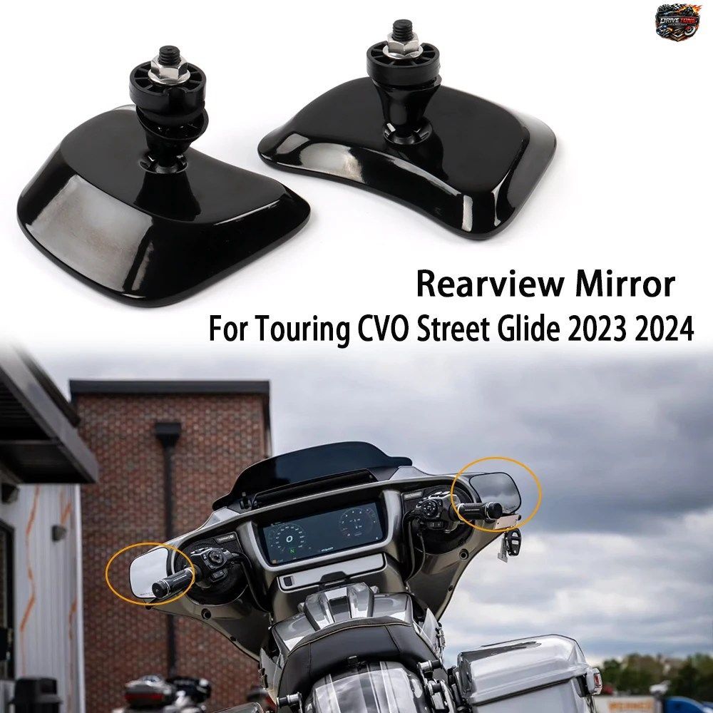 オートバイ用バックミラー、ガラス製バックサイドミラー（左右セット）ハーレーダビッドソン CVO 121 ストリートグライド 2023 2024 FLHXSE