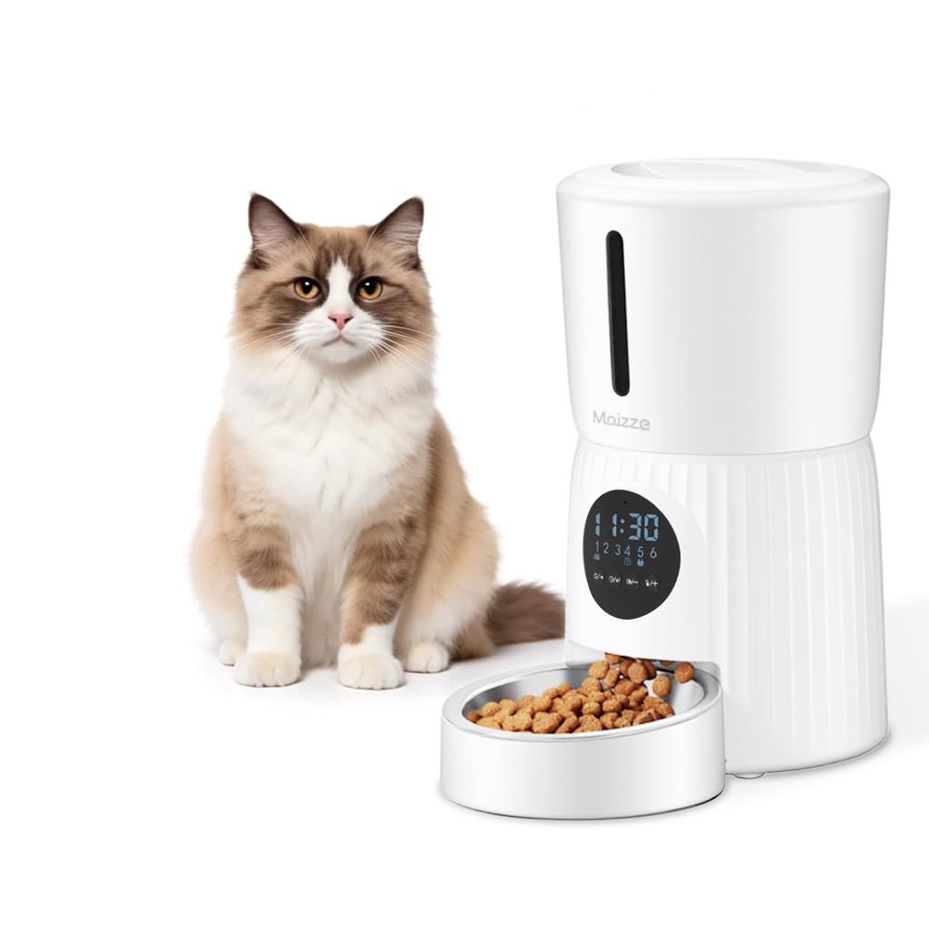 ペット自動給餌器, 4L大容量, 録音再生機能, 早食い防止, 2WAY電源, 犬猫用 (タイマー式)★ ed36fe06 7,898円