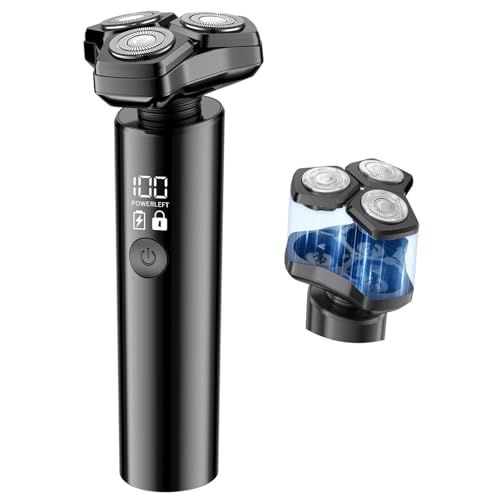 ひげそり 電動シェーバー 【2026新登場 ・57枚刃 ・360℃剃り】 シェーバー メンズ 深剃り 3重剃刀ネット 回転式 軽量・低騒音 IPX7全身防水 乾湿両用 髭剃り 電動 メンズシェーバー USB TYPE-C 急速充電 長時間使用 電気 シェーバ★