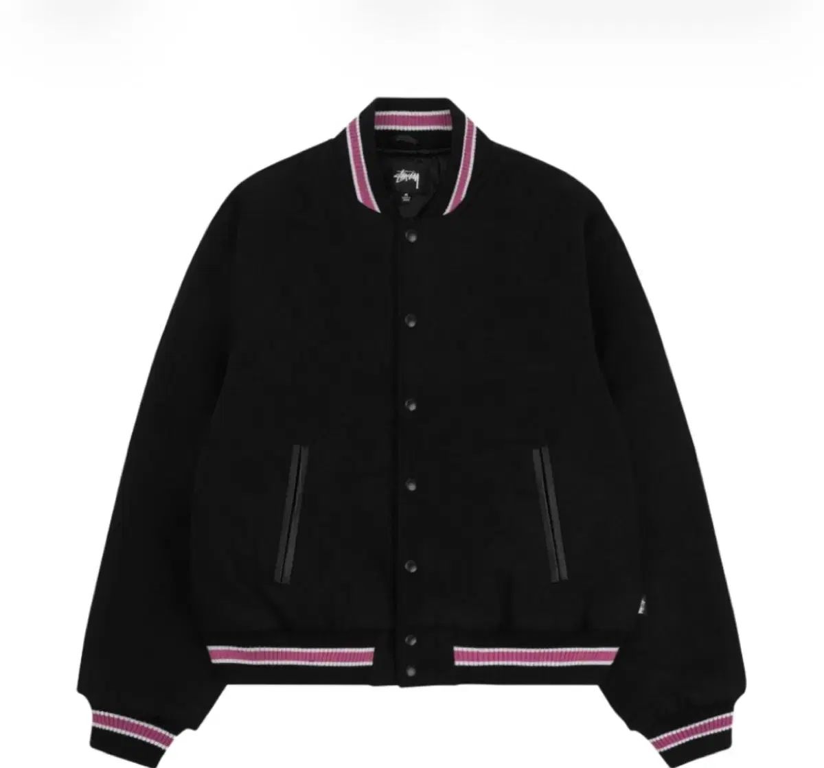 S STUSSY S トーク メルトン スタジャン ブラック