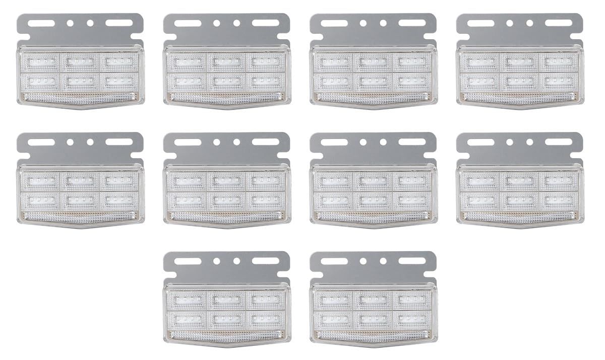 New self 【10個セット】LED マーカーランプ 4面発光 高輝度 IP68防水 トラック用 24V対応 サイドマーカー 車用 カスタムパーツ クリアレンズ 社外品 (グリーン) [グリーン]