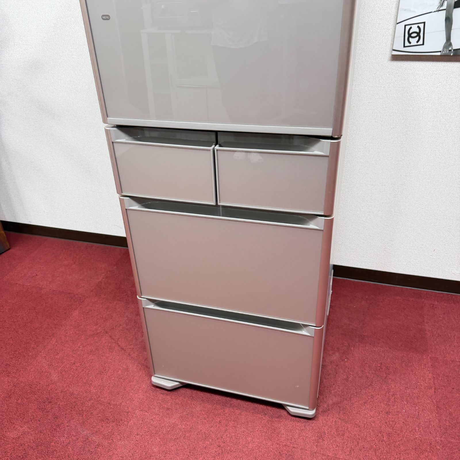 東京23区送料無料 超美品日立大型冷蔵庫401L ガラストップ製氷機有