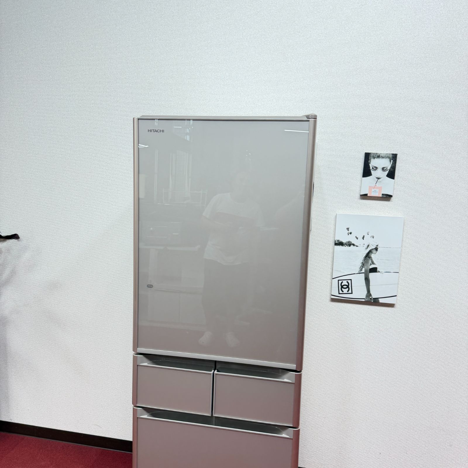 東京23区送料無料 超美品日立大型冷蔵庫401L ガラストップ製氷機有