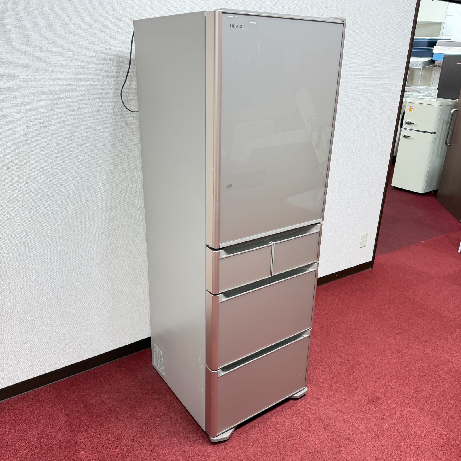 東京23区送料無料 超美品日立大型冷蔵庫401L ガラストップ製氷機有