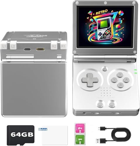 Anbernic RG35XXSP Flip 携?型ゲーム機 折畳みレトロゲーム機 Linuxシステム搭載 3.5インチスクリーン 日本語対応 WiFi/Bluetooth機能 3300mAh 64GB シルバー/ eb3bbbf0