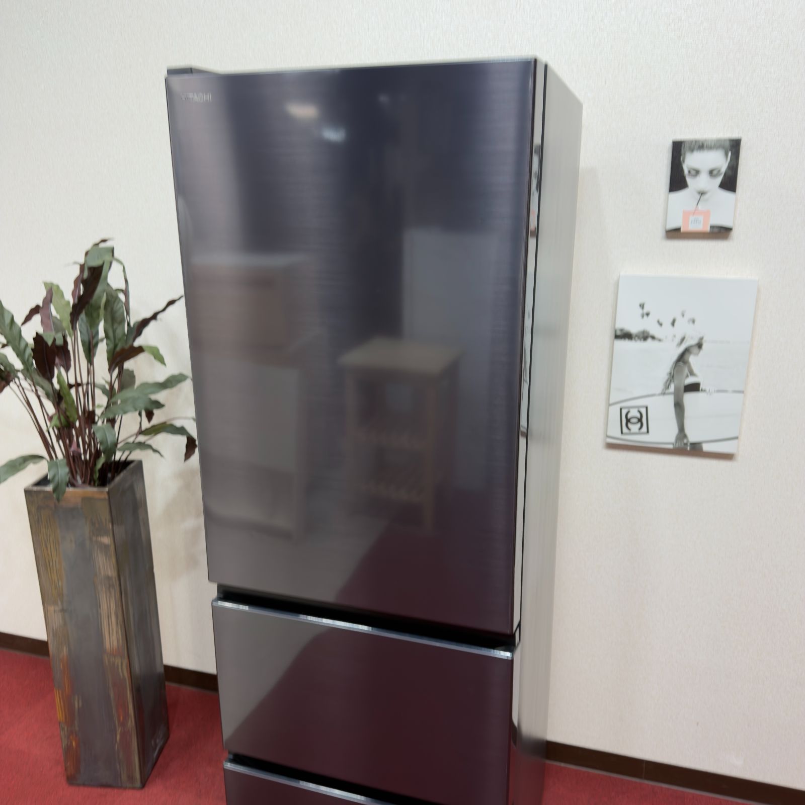 東京23区送料無料 未使用に近い日立大型冷蔵庫375L 製氷機有2023年製