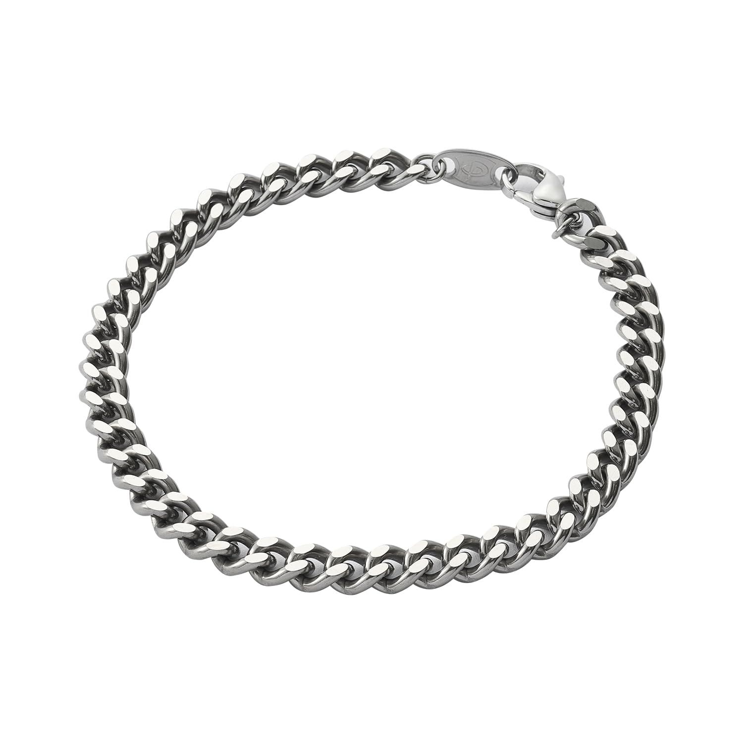 ファイテン(phiten) チタンチェーンブレスレット M 17 cm 純チタン採用 シルバー アクセサリー 喜平 メンズ レディース 金属アレルギー対応 水に強い スポーツアクセサリー