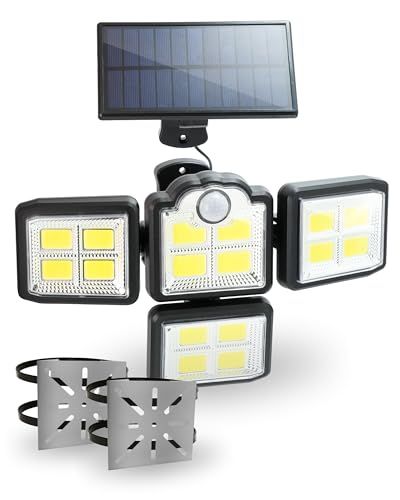 Heptus ソーラーライト 【専用取付金具付き】 分離型 充電式 2400mAh 人感センサー 屋外 防水 自動点灯 防犯ライト 高輝度 COBas 9e310bc8