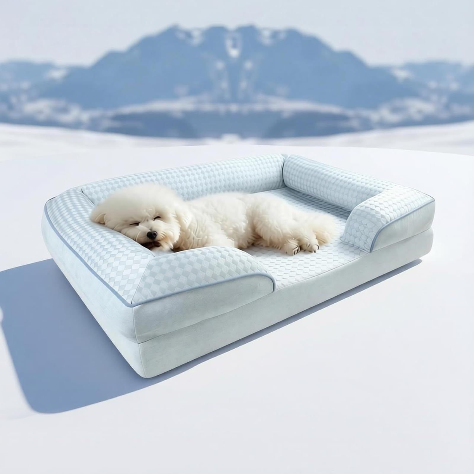 JEMAジェマ ペットクッション 犬ベッド ペットベッド ペットソファーベッド 夏用 ひんやり 冷感 冷感ベッド 暑さ対策 洗える ふわふわ 枕付き 犬寝床 防水 滑り止め 老犬介護 床ずれ 防止 通年使用 春夏 中型犬 大型犬 多頭飼い 7 c1c2ef90