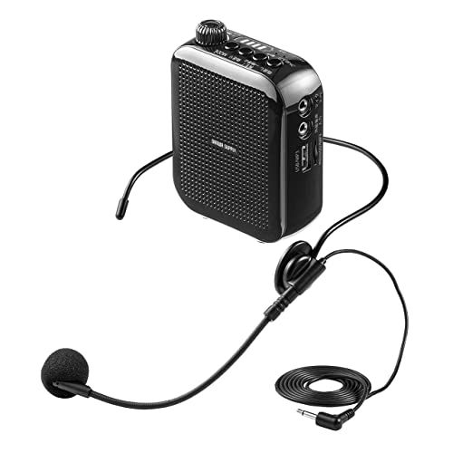 サンワダイレクト ポータブル拡声器 ハンズフリー 拡声器 10W 小型 軽量185g 音楽再生可能 充電式 1個 400-SP105★m 1cc336ca