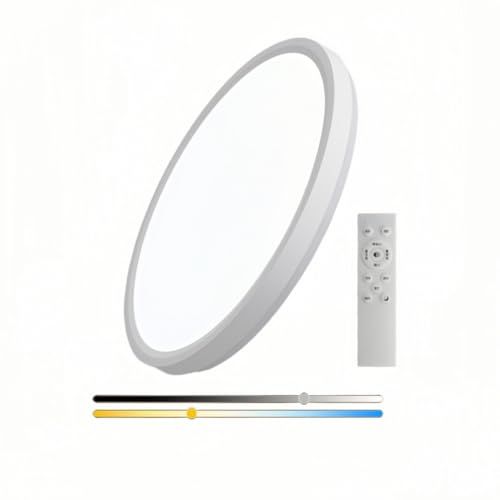 jiaqihong5LEDシーリングライト8畳 36W 薄型 おしゃ 40CM 室内照明上下発光 蛍光灯 12段階調色調光タイプ 背面発光 昼光色 昼白色 電球色 リモコン付き 常夜灯モード メモリ機能 15分/30分スリープタイマー 節電対 579d7500