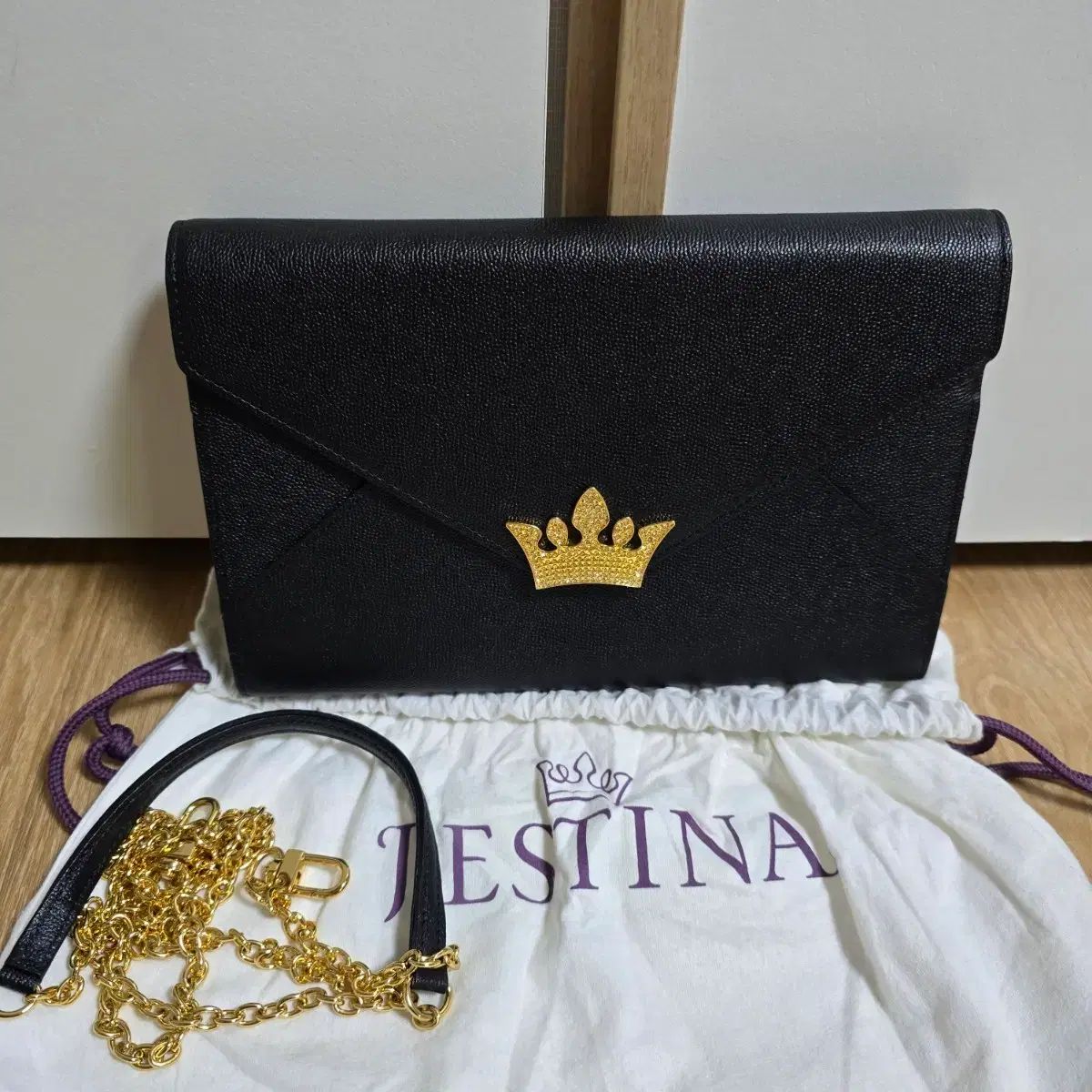 J.ESTINA ジェイエスティナ ブラック チェーン ショルダーバッグ 