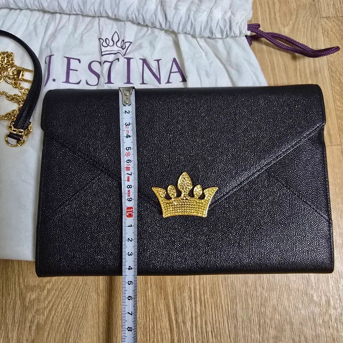 J.ESTINA ジェイエスティナ ブラック チェーン ショルダーバッグ 