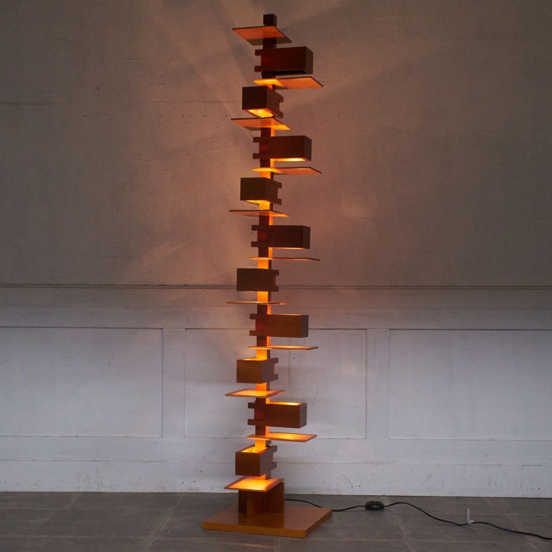 定40万 フランクロイドライト TALIESIN 2 名作 フロアスタンド チェリー モダン 照明 Frank Lloyd Wright タリアセン YAMAGIWA 100620