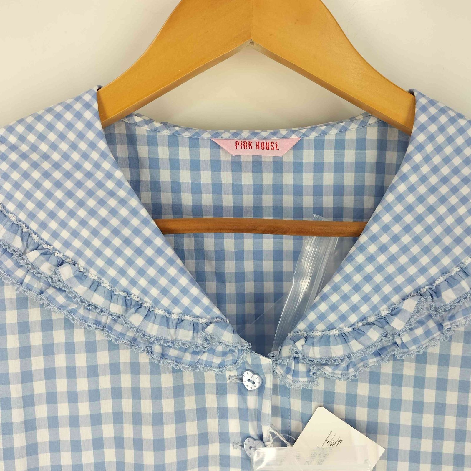 ピンクハウス PINK HOUSE 22SS セーラーカラーギンガムチェックミディ