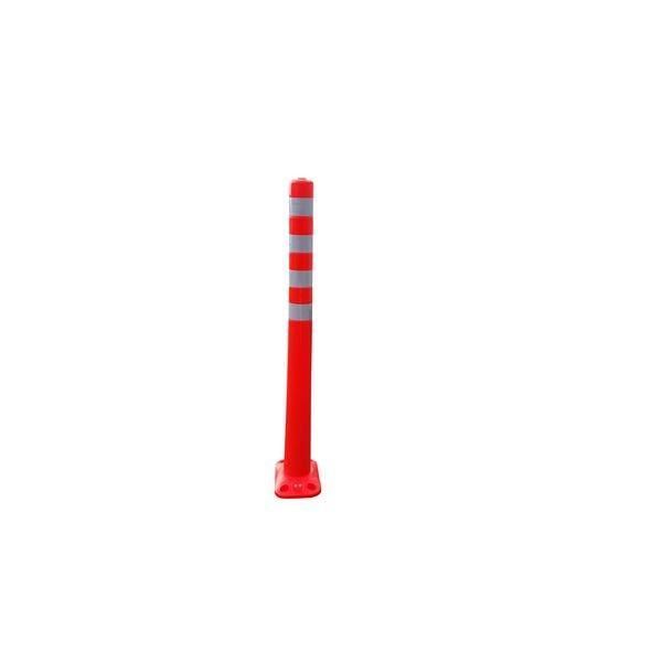 〔1本〕ポリウレタン製視線誘導標/ソフトコーン 〔ベース式/4点固定〕 高さ1000mm 専用固定アンカーセット