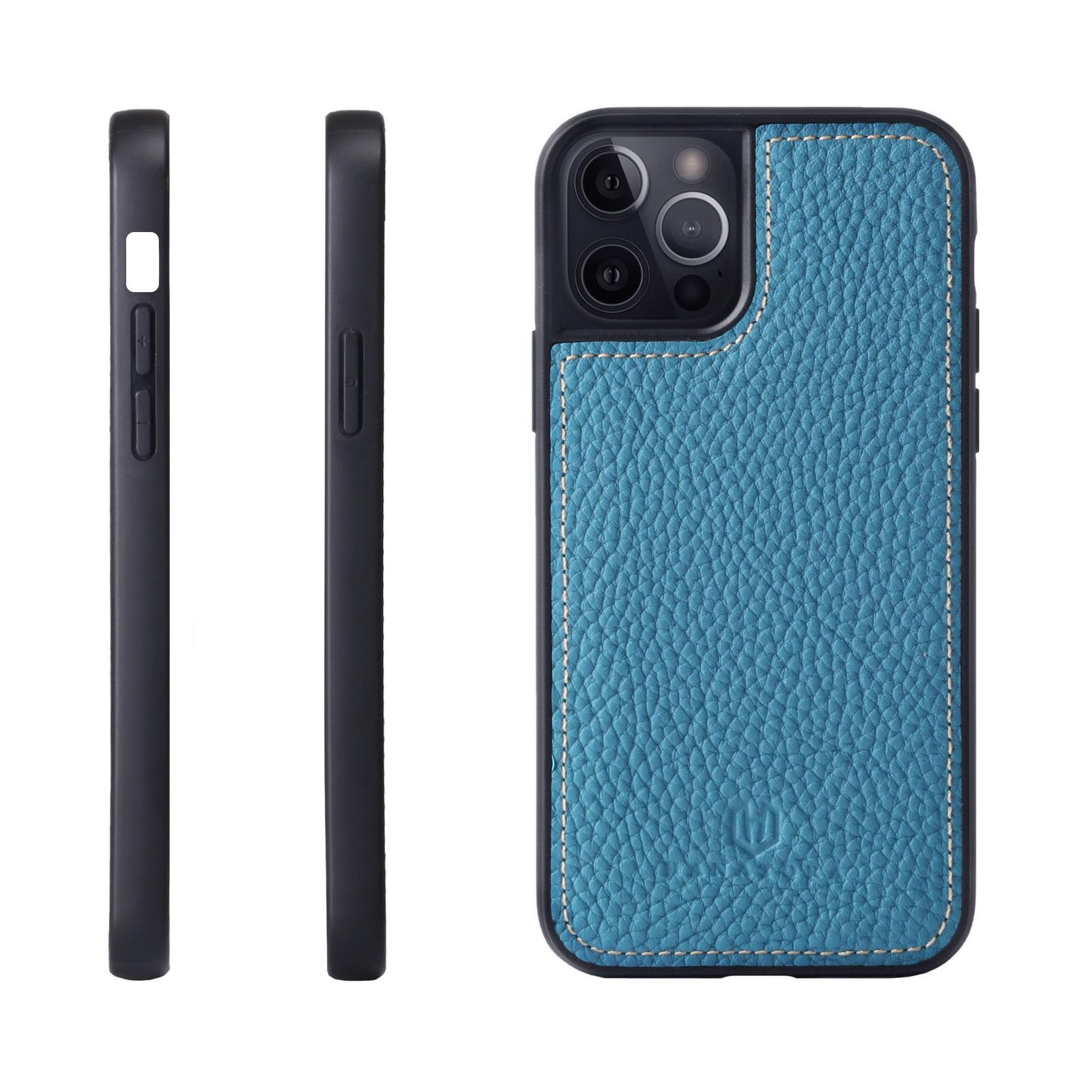 新品 HANATORA for iPhone 17e 16e ケース 本革 耐衝撃 スマホケース スマホ コードホルダー 付き シュリンクカーフレザー ギフト バンパー型 マグネットなし シアン SPG-16e-Cyan