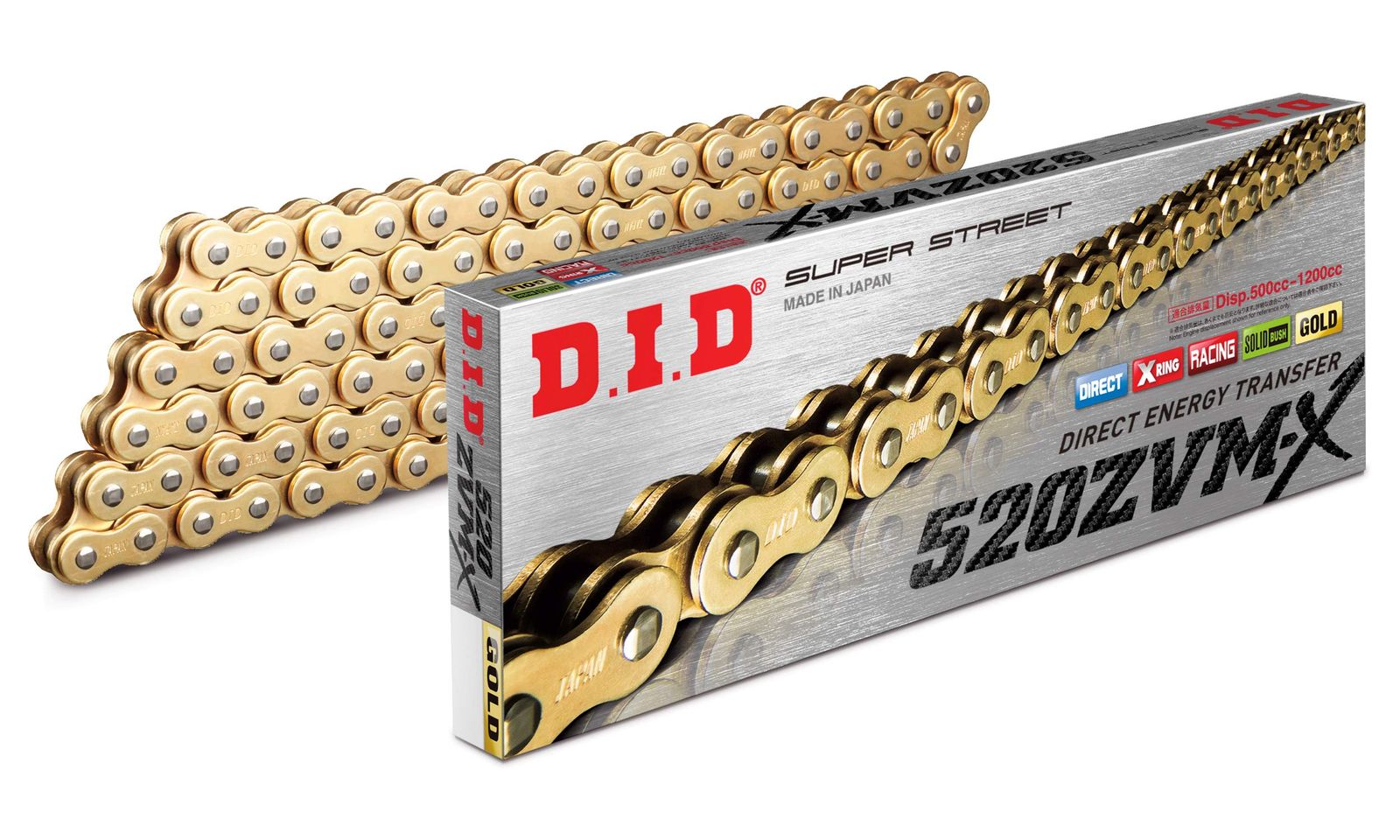 新品 D.I.D(大同工業)バイク用チェーン カシメジョイント付属 520ZVM-X-114ZB G&G(ゴールド) X-リング 二輪 オートバイ用 15,159円