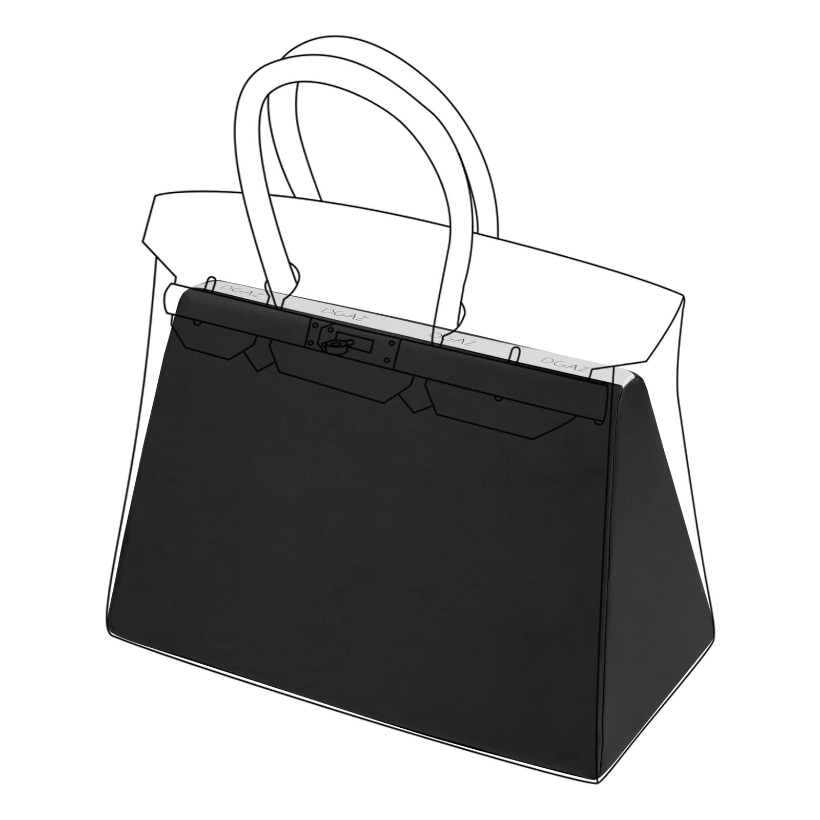 新品 DGAZ バーキン適用 バッグピロー バッグシェイパー 形崩れ防止 バッグシェイパー 枕シェイパー 適用 Birkin 25/30/35/40/45/50 Bags（BK40、ブラック）