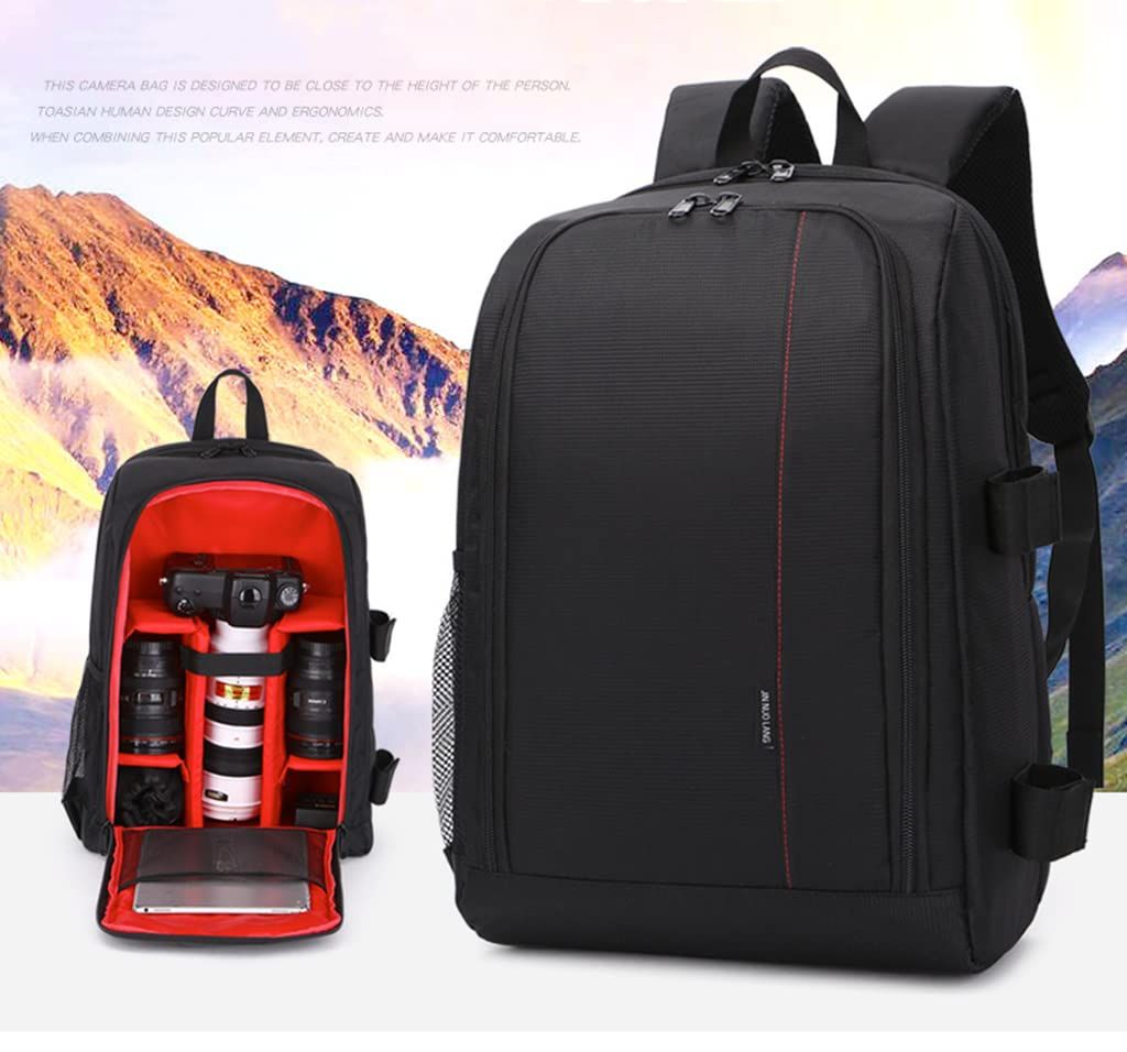 新品 カメラリュック カメラバッグ カメラバックパック プロ級 一眼レフバッグ カメラバック 登山 パソコン収納スペース付き 三脚運搬 撥水 耐衝撃 アウトドア撮影 適用機種Canon、Nikon、Sonyなど 中は緑