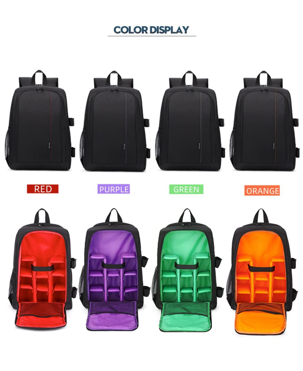新品 カメラリュック カメラバッグ カメラバックパック プロ級 一眼レフバッグ カメラバック 登山 パソコン収納スペース付き 三脚運搬 撥水 耐衝撃 アウトドア撮影 適用機種Canon、Nikon、Sonyなど 中は緑