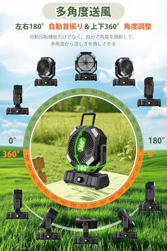 【ミスト式・70％冷却】JUUMIIY キャンプ 扇風機 卓上扇風機 スプレー機能搭載 20000mAh 大容量バッテリー dcモーター コードレス リモコン付 きせんぷうき アウトドア 扇風機 1台多役【卓上・吊り下げ・壁掛け・噴霧式・】L 69bd9fb3