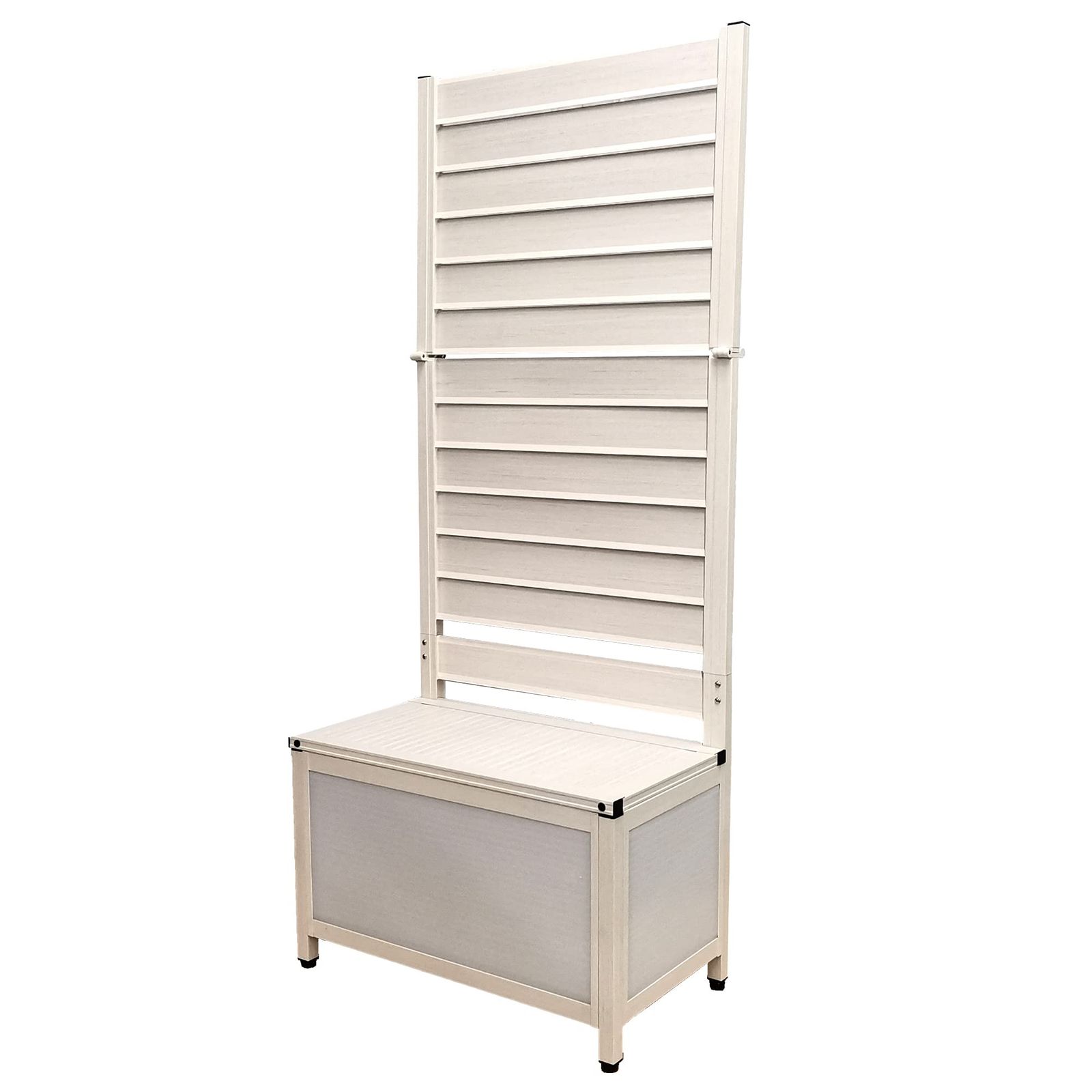 新品 ALMAX アルマックス オレフェンスプランター アルミ たためる 座れる 蓋つき プランター フェンス 60×150 (木目調ホワイト) 目隠し ラティス DIY OFP-0615W
