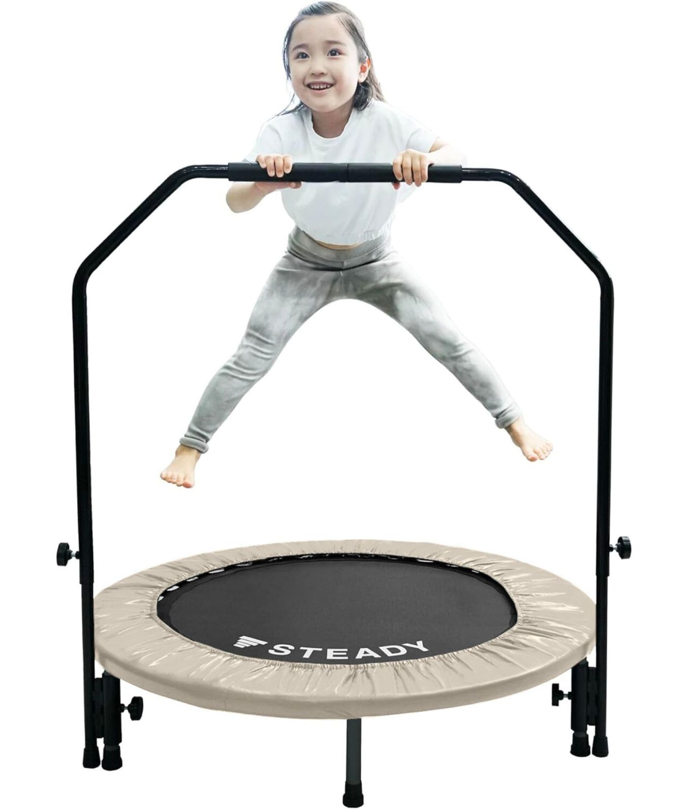 新品 STEADY トランポリン 室内 静音 耐荷重150kg 全12色 独自開発Power Flex? 高耐久性 折りたたみ 子供用 大人用 | 本体のみ/本体+手すり付/交換用カバーのみ | ST134/ST134-Cov 9,482円