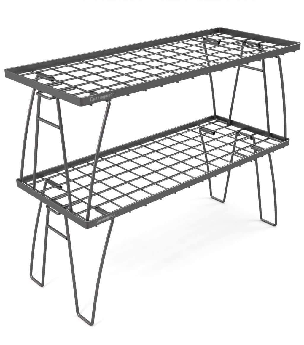 キャンピングムーン(CAMPING MOON) キャンプラック 焚火テーブル にも 折畳み 積み重ね メッシュラック 収納 アウトドア キャンプ 2点セット T-229-2T★m ddef7976