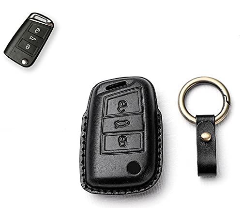 新品 フォルクスワーゲン純正 キーケース スマートキーケース キーカバー vwキー保護 キーホルダー VW向け Golf 7 GTI 7 Golf R ジェッタ シロッコ ポロ等に適用 高級 スタイリッシュ 汚れ 滑り 傷 防止 オシャレ 牛革 スタイル1 ブ