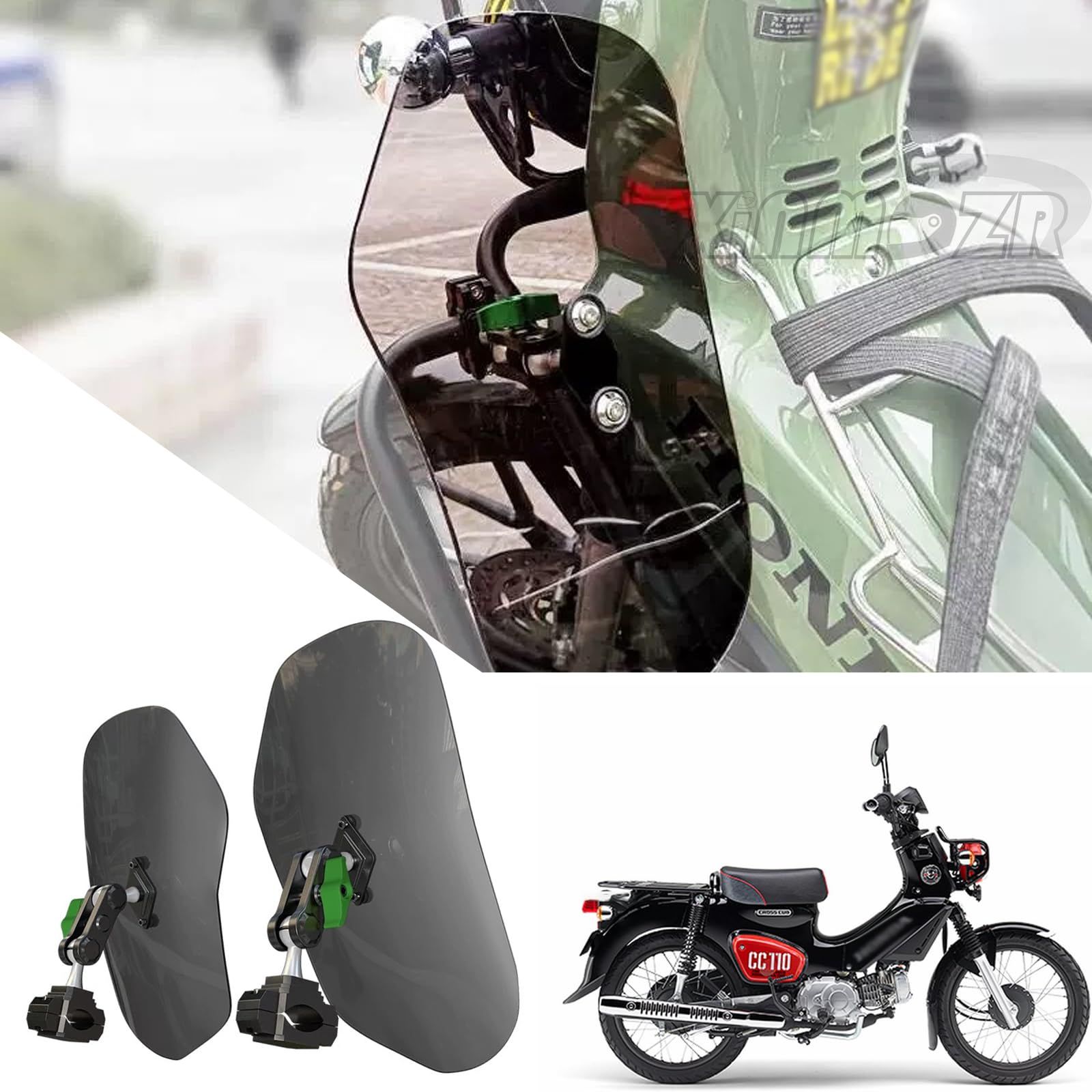 新品 XINMOZR FORクロスカブ CC110 Cross Cub 110 CC110 クロスカブ CC110 2023 2024 2025クロスカブ110 レッグシールドアンダーガード脚部フロントガラス (グレー)