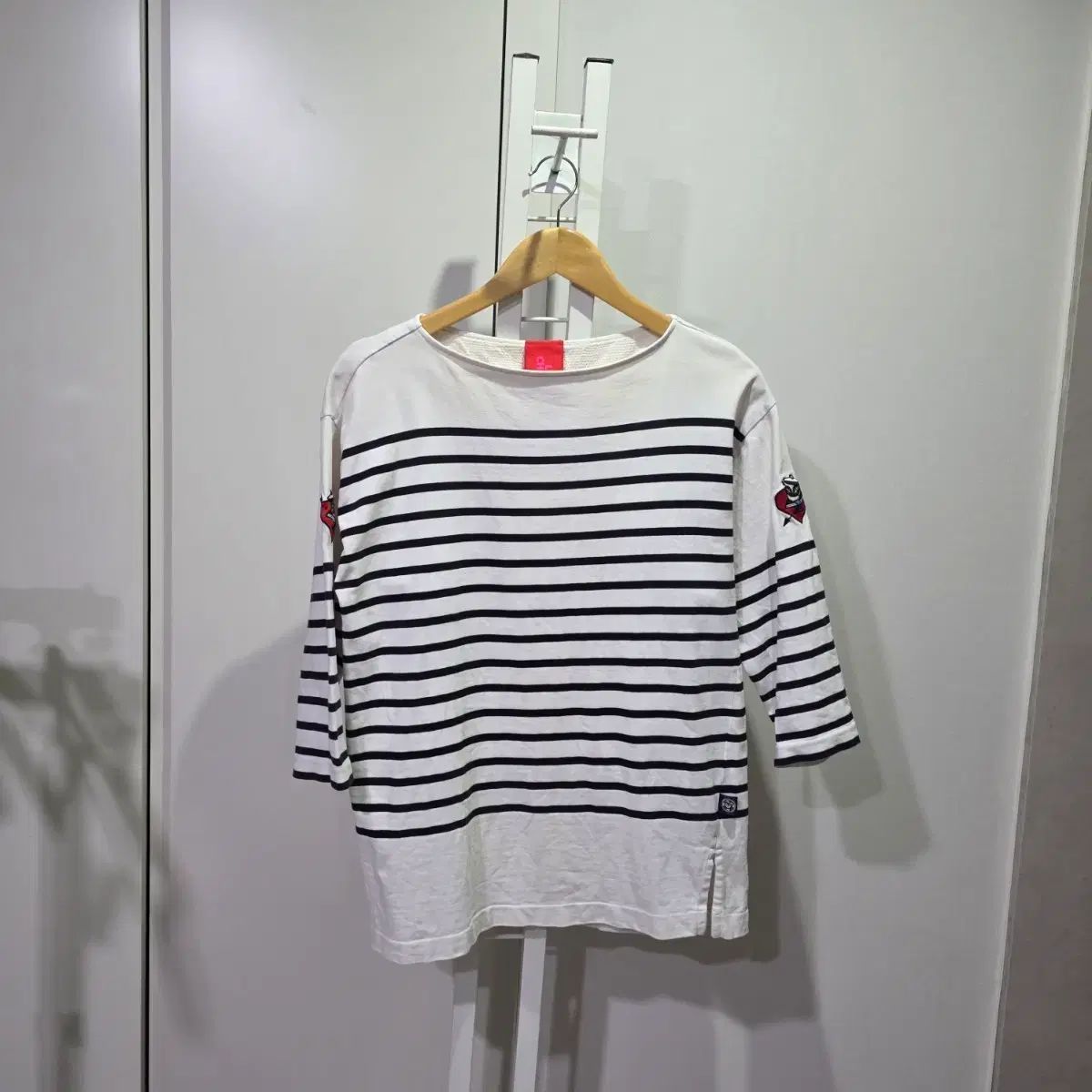 LUCKY CHOUETTE ラッキーシュエトゥ 白 ストライプ 7分 Tシャツ 4,441円