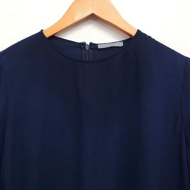 セオリーリュクス theory luxe シフォン ブラウス 長袖 丸首 裾ゴム
