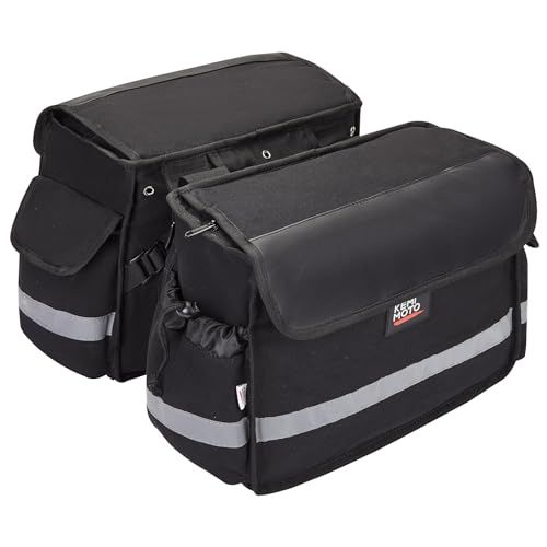 KEMIMOTO バイク バッグ 汎用 サイドバッグ 装着簡単 ツーリングバッグ 撥水 30L バイク用 サイドバッグ 耐久性 オートバイ キャンプツーリング アウトドア 収納 ブラック KM703 発行可pms 61c4af91