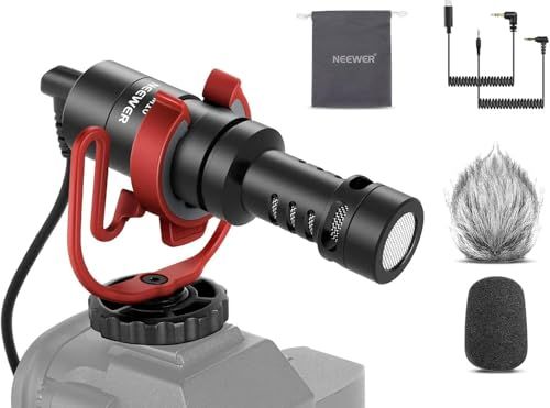 NEEWER ビデオマイクロフォン 外付けマイクロフォン プラグ&プレイ 20-20KHz 騒音低減 高感度カーディオイド 3.5mm TRS/USB C OTGケーブル/ショックマウント/風防付き コンパチブル iPhone 16 15 1 e76b6d5c