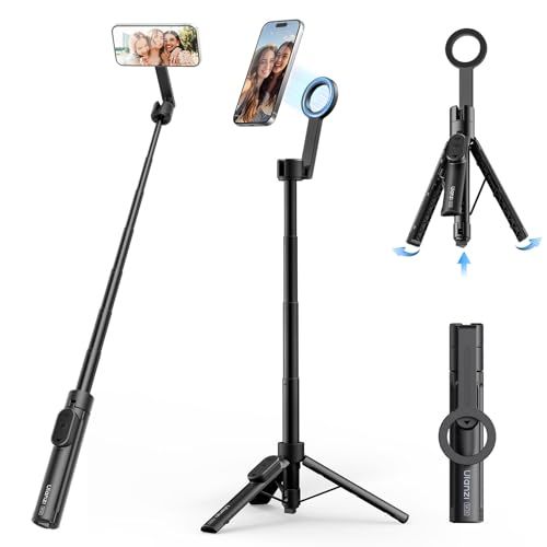 Ulanzi SK26 自撮り棒 スマホ 三脚 Magasfe対応【2026年・ワンタッチ開く・コンパクト】じどり棒 軽量 113cm 8段階伸縮 リモコン付き 角度調節可能 セルカ棒 iPhone17用/16/15/14/13/12対応 ス 6c3dfdba