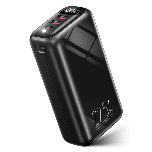 【2026新モデル・22.5W/20W対応】 大容量 60000mAh 3台同時充電可能 急速充電 バッテリー 携帯充電器 最大27W出力 Type-C入出力兼用 LCD電量残量表示 回路保護 スマホ充電器 軽量 LEDライト 低電流モード対 ef5ddb53