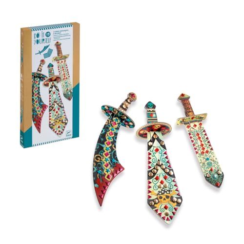 DJECO ジェコ DIY ライク ア パイレーツ 工作キット 剣 シール 紙工作 工海賊 知育玩具 4歳 5歳 6歳 男の子 入学祝い 小学生 プレゼント ギフト おもちゃ 子供 キッズ 誕生日 運動会 ハロウィン 秋の夜長 (DJ07902)送料無料