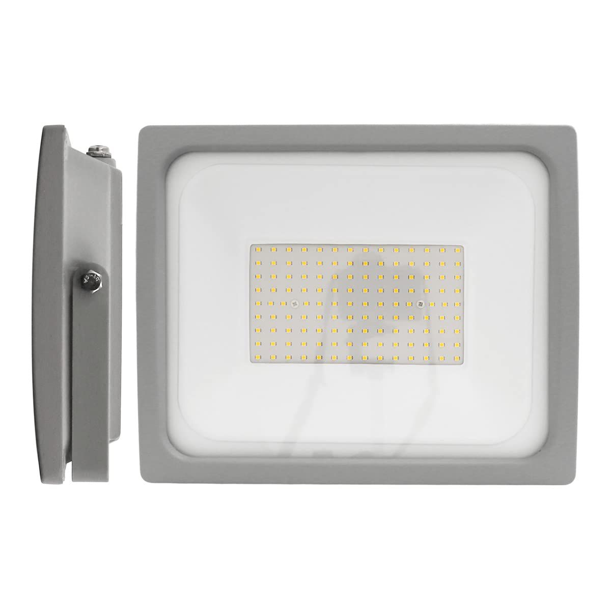 WEIMALL 投光器 LED 100W 8000LM 電球色 約3000K 超薄型 ledライト SMDチップ IP65 PSE認証 屋外 防水 ワークライト 120°広角度 省エネ 屋外照明 工事用ライト 夜間作業 工事現場 看板灯 駐車 19a898cd